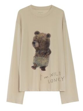 NWT Henry Rue wink bear sheer long sleeve Tshirt / UV covering